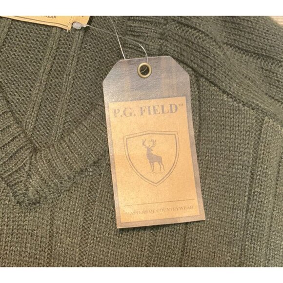 P.G.‎ Field Army Green Men's Jumper Sweater Size Medium NWT - Picture 9 of 11